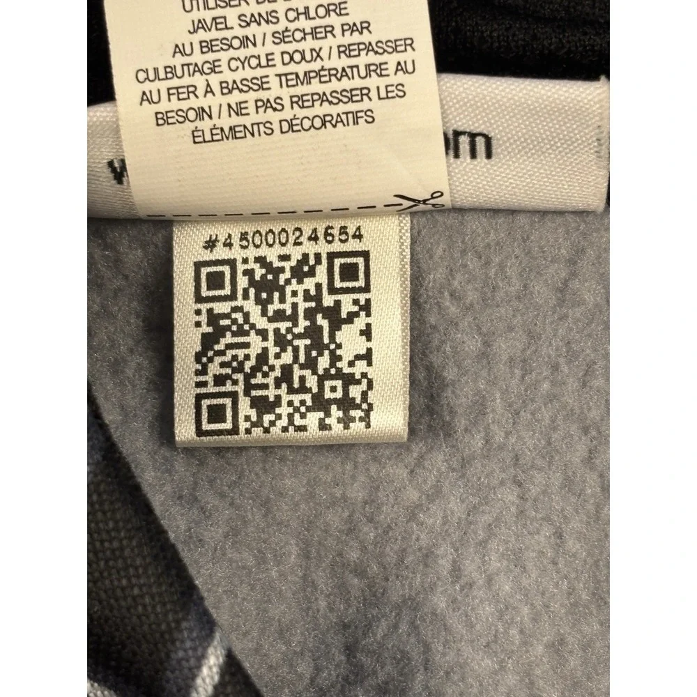 Reebok Boys Hoodie Pullover With All Over Logo Print Black White Size 6/7